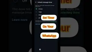 How to Set Timer on WhatsApp Chats ⏳ | Disappearing Messages #Shorts  #ytshorts #smartphone #tech