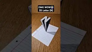How To Draw a 3D Letter (N) Real Optical Illusion 🌟 #shorts