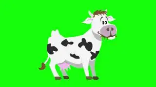 Cow And Momo Cow Animation Green Matte | Green Screen | Sky Fx
