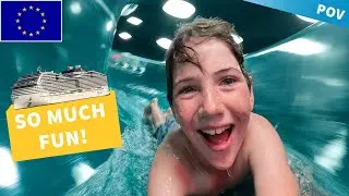 Riding MSC World Europa Water Slides POV - How Fun Are the Aquapark Slides?