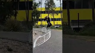 Rails are free real estate for Juzzy 😂🔥#maddgear #scootering #proscooter #shorts #skatepark