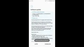 Samsung galaxy J7 2016 with Android Oreo Update message | Samsung Experience 9.5 with Oreo update