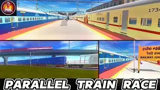 ICF train Door view train parallel race BCNA train crossing3d game