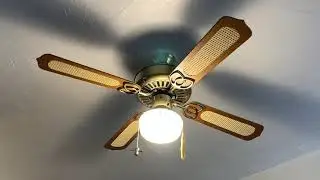 52 inch Kenroy Sahara I Ceiling Fan - Antique Brass & Cane