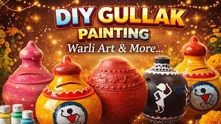 6 Unique Gullak Decoration Ideas | 6 Unique Pot Painting Ideas | How To Draw Warli Art for beginners