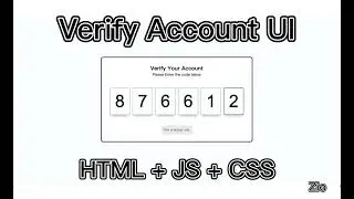 Verify Account UI (HTML + CSS + JS)