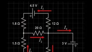Solving a circuit with Kirchoff's laws:  node equations, loop equations and solving with a CAS.