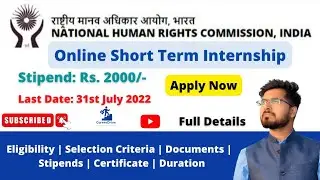 NHRC Online Short Term Internship 2022 | College Student | Paid internship| Certificate @CareerDrive