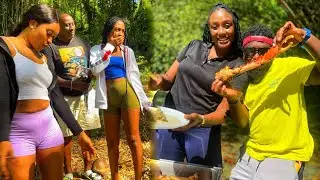 Cooking & camping in Jamaica 🇯🇲 shrimp soup | pepper shrimp & stuff chicken