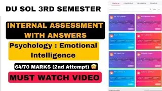 EMOTIONAL INTELLIGENCE (2ND ATTEMPT) | INTERNAL ASSESSMENT SOLUTIONS | DU SOL 3RD SEMESTER | DU SOL