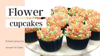 Flower garden cupcake decorating featuring Russian piping tips | Time-lapse video