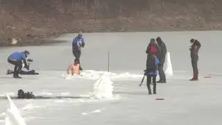 Sub-zero hero! Free diver breaks world record for distance swum under ice