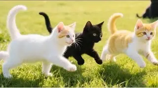 Beautiful Cat Looking for Food on the GrassCat Video