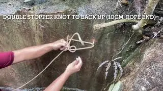 Hk canyoning : how to set up Single Rope safety handline