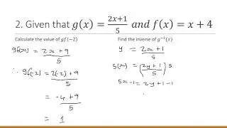 Functions(Inverse, composite) and Relations - Timoy White