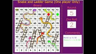 Good game of Snake and Ladder (One player) | Using Python