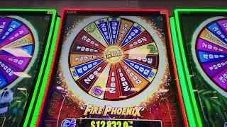 Bonus Features!!!Wicked Wheel Fire Pheonix slot machine, 2 wheel spins and I busted the pot