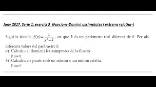 Juny 2017 Sèrie 1 exercici 3 (Funcions)