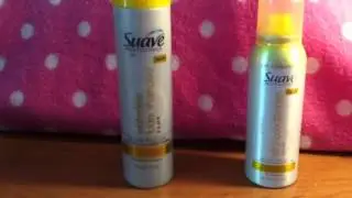 Suave professionals dry foam shampoo and spray conditioner.