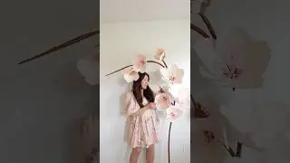 DIY giant paper cherry blossom backdrop 🌸 #paperart #giantflowers #paperflower
