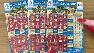 New &pound;3 Buried Treasure Scratch Cards, Match 4 Symbols To Win A Prize, UK Lottery Tickets From Tesco