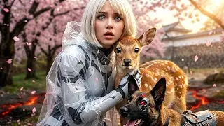 Brave Rescue Team: Dog and Cyborg Heroes Protect a Baby Deer