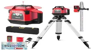 VEVOR Rotary Laser Level Kit 1650ft 360 Degree Self Leveling Red Horizontal Laser
