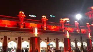 Train Announcement & Beautiful Lighting in Night at Lucknow Railway Station