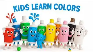 10 Bright Colors for Kids | Learning with Cartoon Tubes.