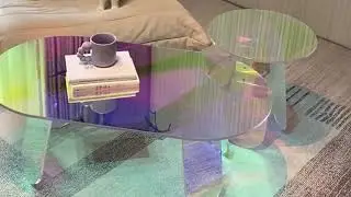 Acrylic Rainbow Color Coffee Table | Round Side Table | Decoration Table - ZATK Sons