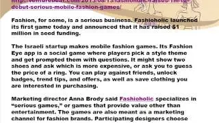 Fashioholic raises $1M to debut 'serious' mobile fashion games