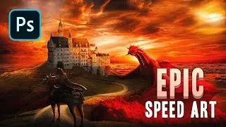 EPIC Fantasy KNIGHT & DRAGON  -  Photo Manipulation Speed Art