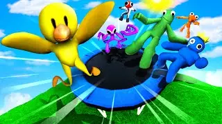 GMOD Rainbow Friends Team &bull; Trampoline Fails & Jumps
