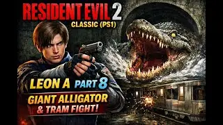 Resident Evil 2 Classic (PS1) | Leon A Story Walkthrough Part 8 Giant Alligator and Tram Fight