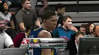 NBA 2K10 XBOX 360 ONLINE GAMEPLAY JOEDIRT4640 VS YASEEN33 PACERS VS PISTONS HANSBROUGH GOES OFF