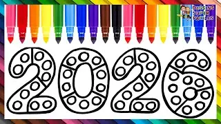 Dessiner et Colorier un POP IT 2026 🥳 🎈🎉 Bonne Ann&eacute;e 🍾 🌈 Dessins pour Enfants