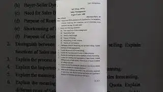 m. com 4th sem # sales management #kuk @university previous year question