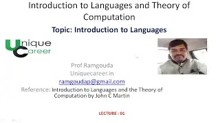 INTRODUCTION TO LANGUAGES AND THE THEORY OF COMPUTATION PART - I