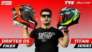 Studds Drifter D5 Fiker vs TVS Racing Titan Series Helmet🤔 Best Helmet Under 2000? Vega bolt Helmet