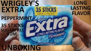 Unboxing Wrigley's Extra Long Lasting Flavor Peppermint Sugarfree Chewing Gum 35 Sticks Pack