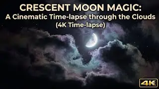 Crescent Moon Magic: A Cinematic Time-lapse through the Clouds (4K Time-lapse)