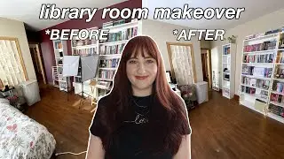 creating my DREAM library & office space ✨ redecorating my book room🗓️📚💻