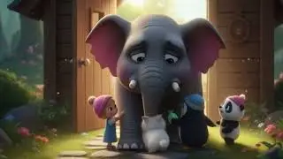 Cutie pie save elephant /dog saved little elephant / The baby elephant loves its mother  #animation 