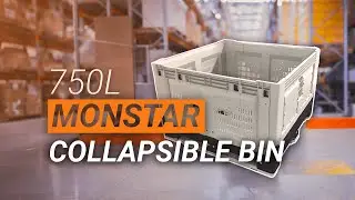 Monstar Collapsible Plastic Mega Bin - Space Saving Industrial Storage Solution