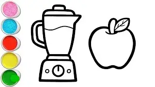 Let's Draw And Colour Fruit Juice Making Picture Together 🍓🍒🍉 Easy Colouring Drawing 