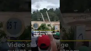 Video shows the moment a bridge is swept away by floodwaters in Vietnam  | AJ #shorts