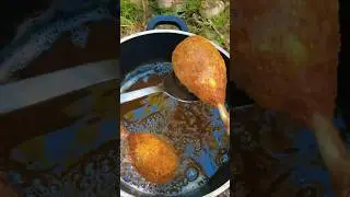 Golden & Crispy Chicken Drumstick: A Perfect Crunch in Nature&rsquo;s Bliss. #outdoorcooking #food