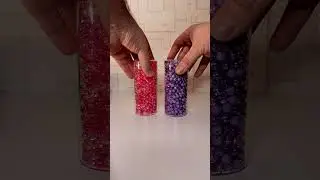 Oddly Satisfying Falling Beads ASMR Pink 🩷 and Purple 🟣 #satisfying #shorts #asmr