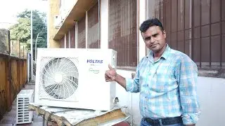 voltas split AC 2 ton outdoor installation with stand
