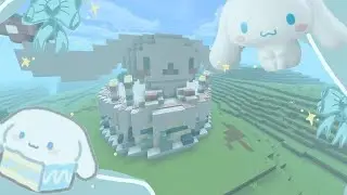 Building a Cinnamoroll Cake in Minecraft! ♡⁠˖🍰🎀 (First Town Build!)